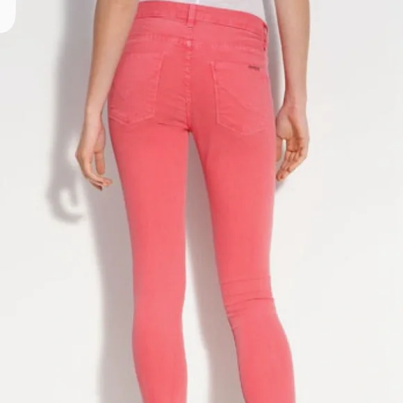 Hudson Faded Red High Waist Super Skinny Jeans